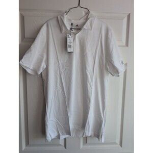 Adidas Men's Size L White Short Sleeve Cotton Blend Golf Polo Shirt $60 NWT